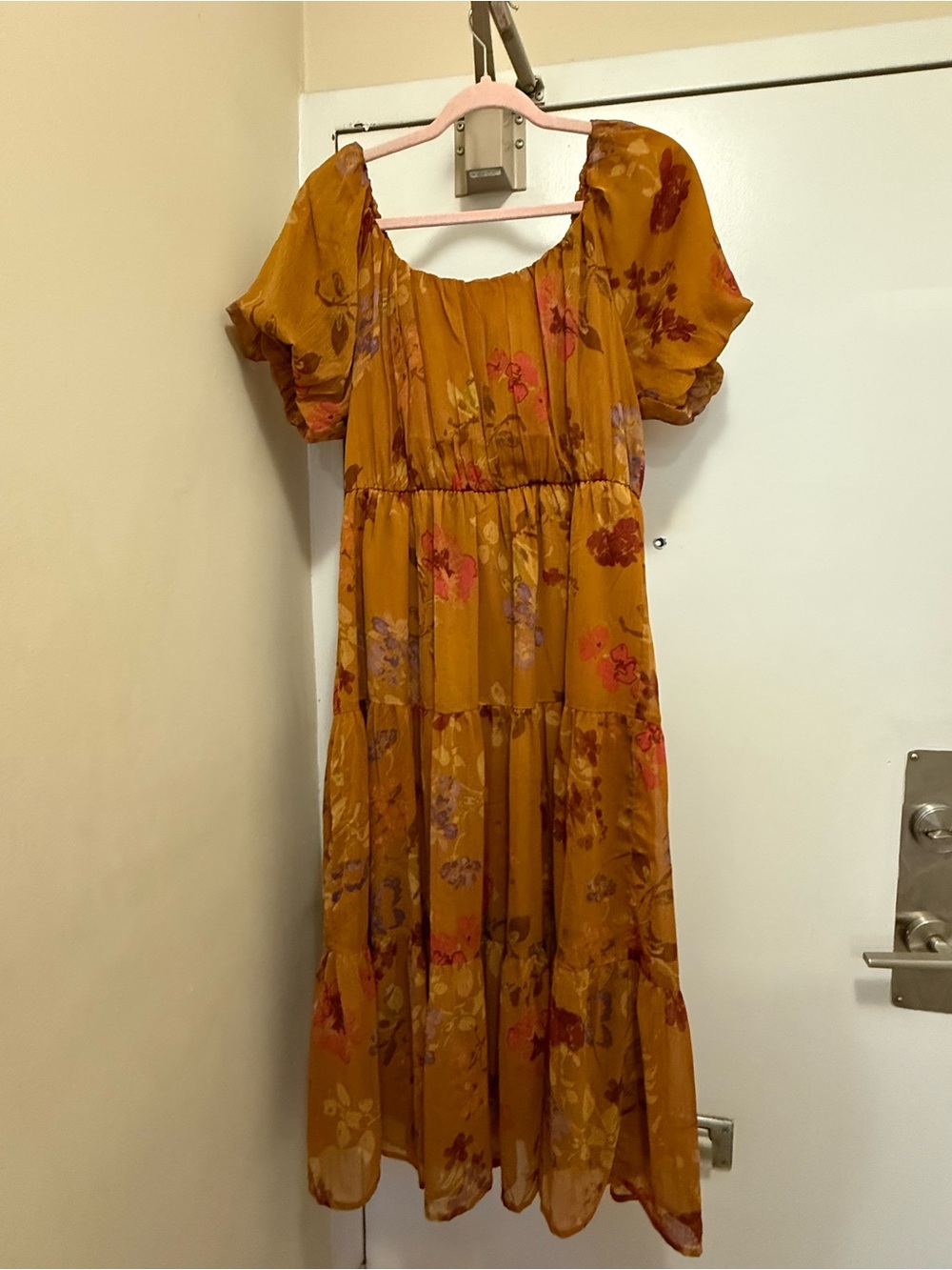 Floral Tiered Maxi Dress in Marigold